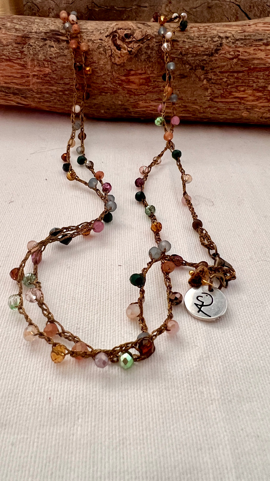 Collana bronzo a uncinetto