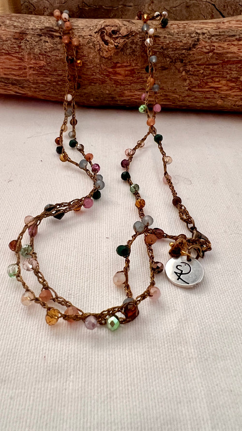 Collana bronzo a uncinetto