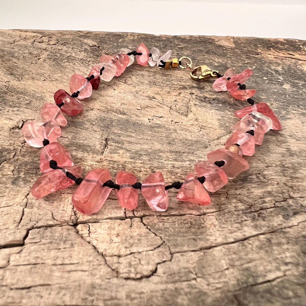 Bracciale con quarzo rosa vintage