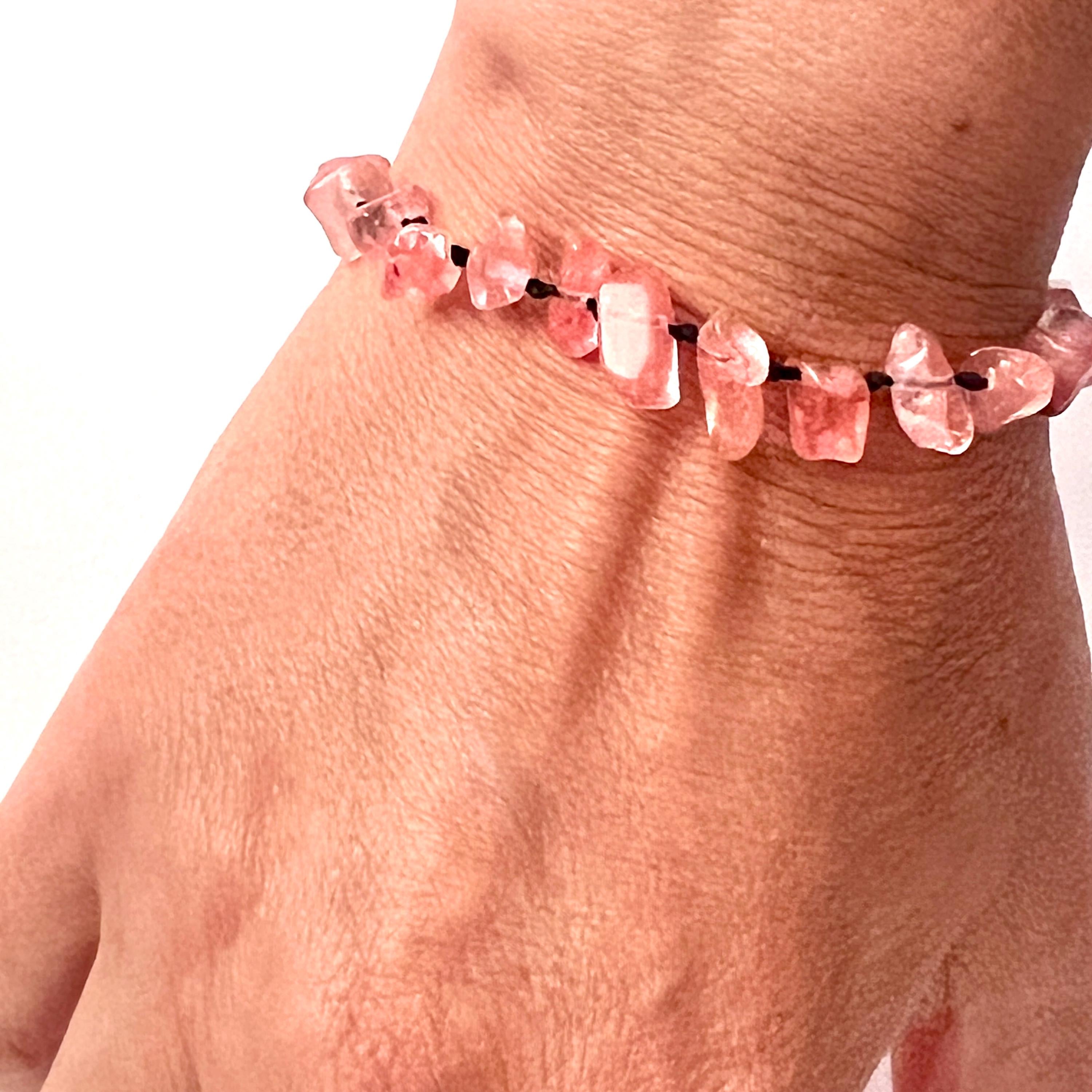 Bracciale con quarzo rosa vintage