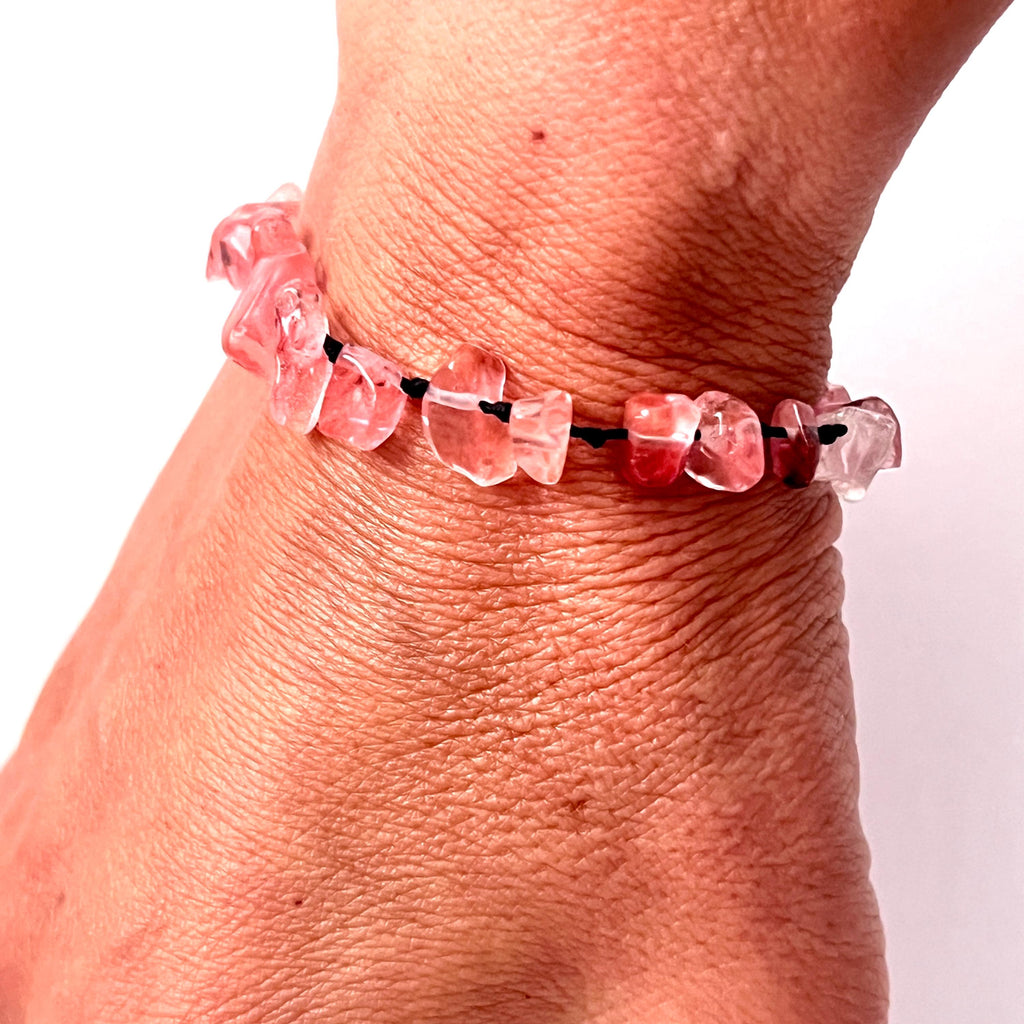 Bracciale con quarzo rosa vintage