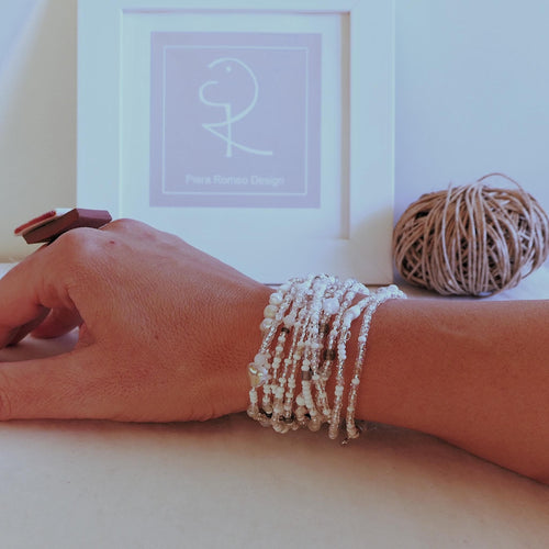 Bracciale avvolgente bianco ghiaccio