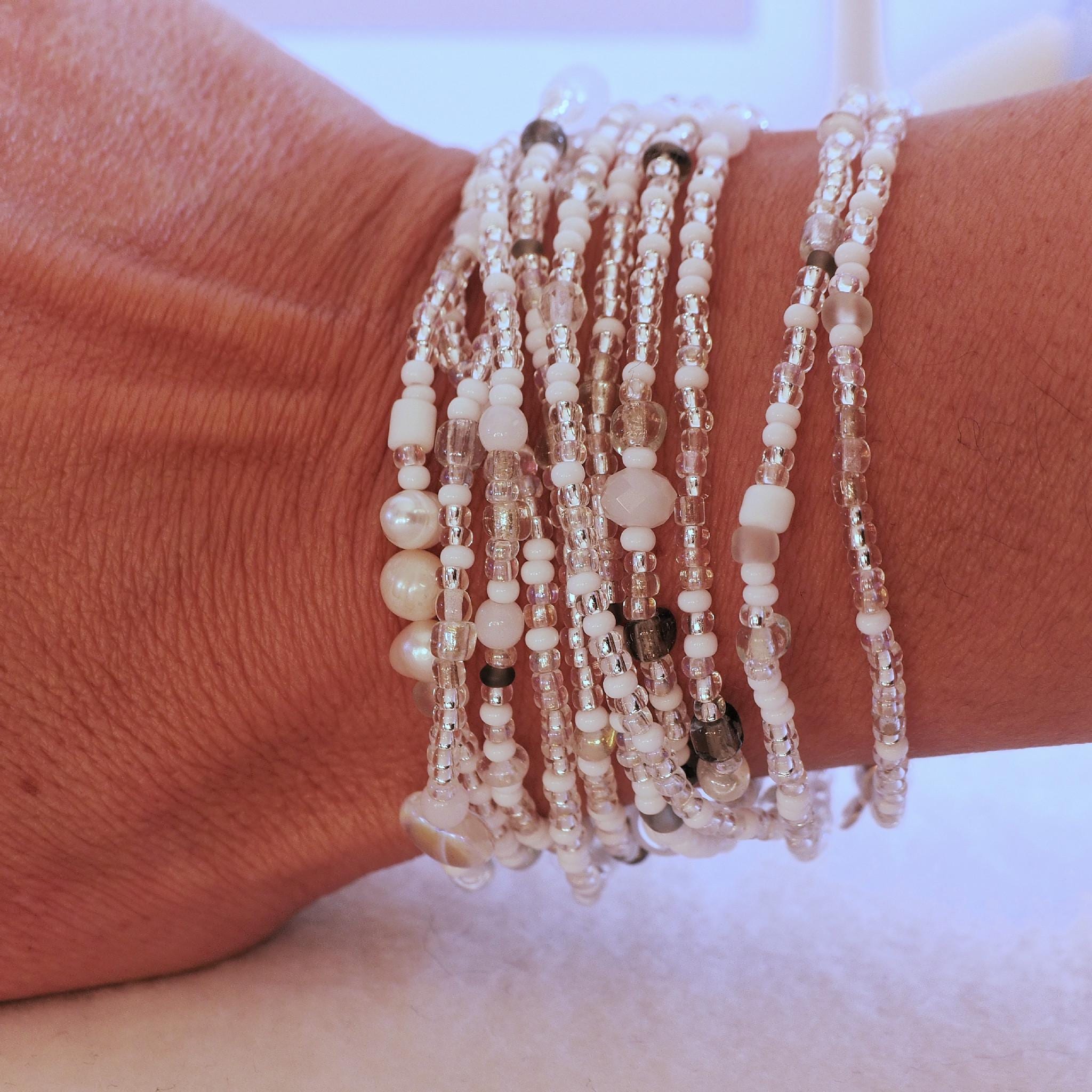 Bracciale avvolgente bianco ghiaccio