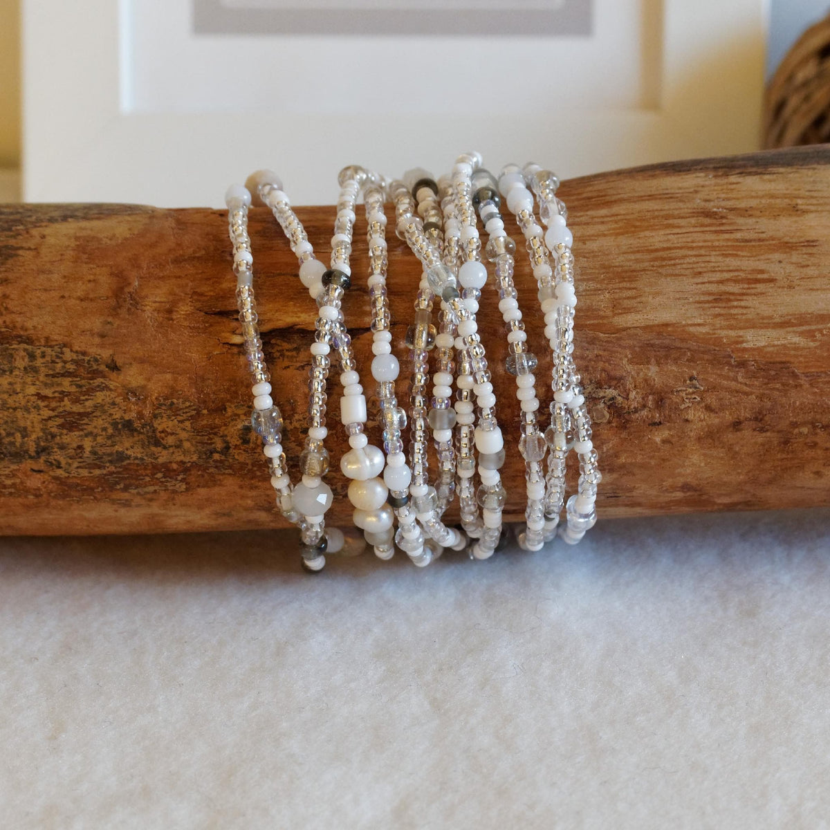Bracciale avvolgente bianco ghiaccio