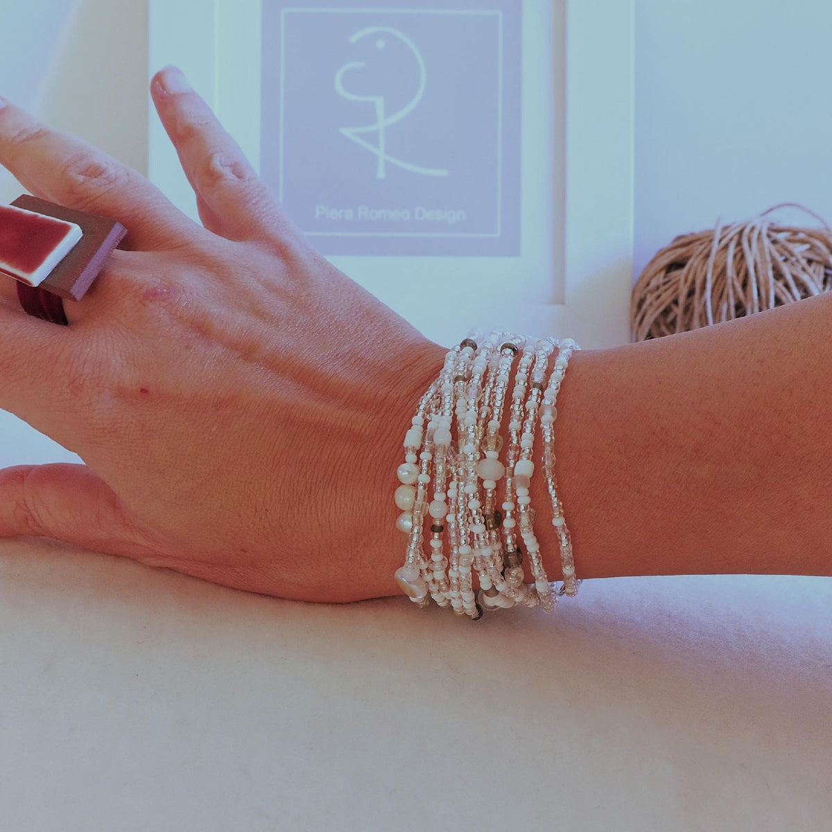 Bracciale avvolgente bianco ghiaccio