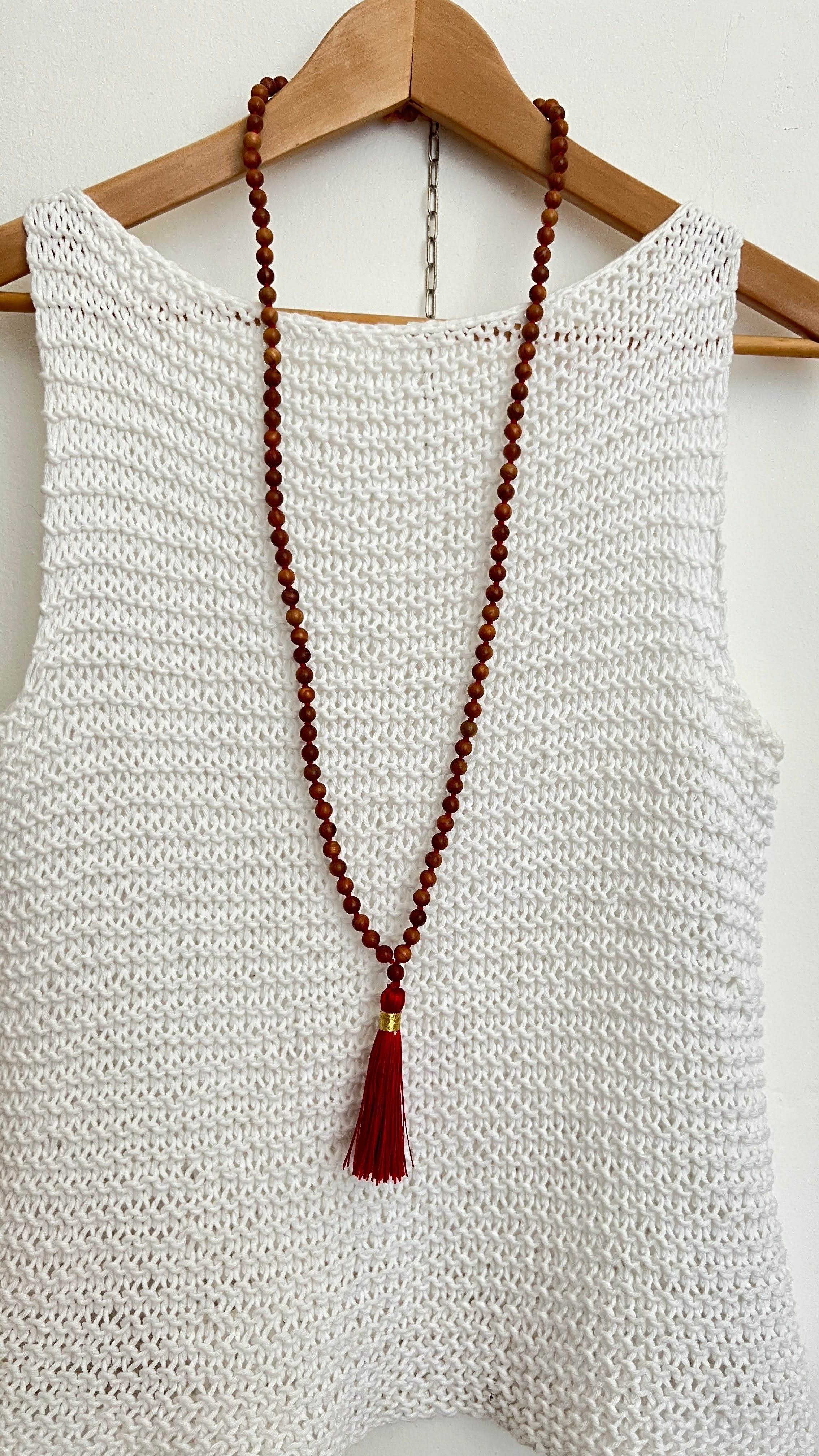 Collana 108 perle di legno di rosa , collana mala di perle per meditazione
