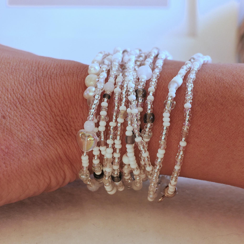 Bracciale avvolgente bianco ghiaccio