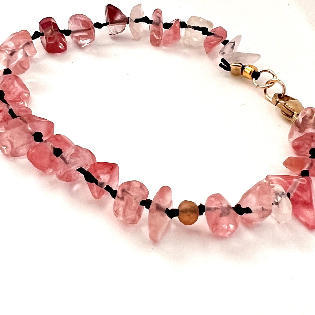 Bracciale con quarzo rosa vintage