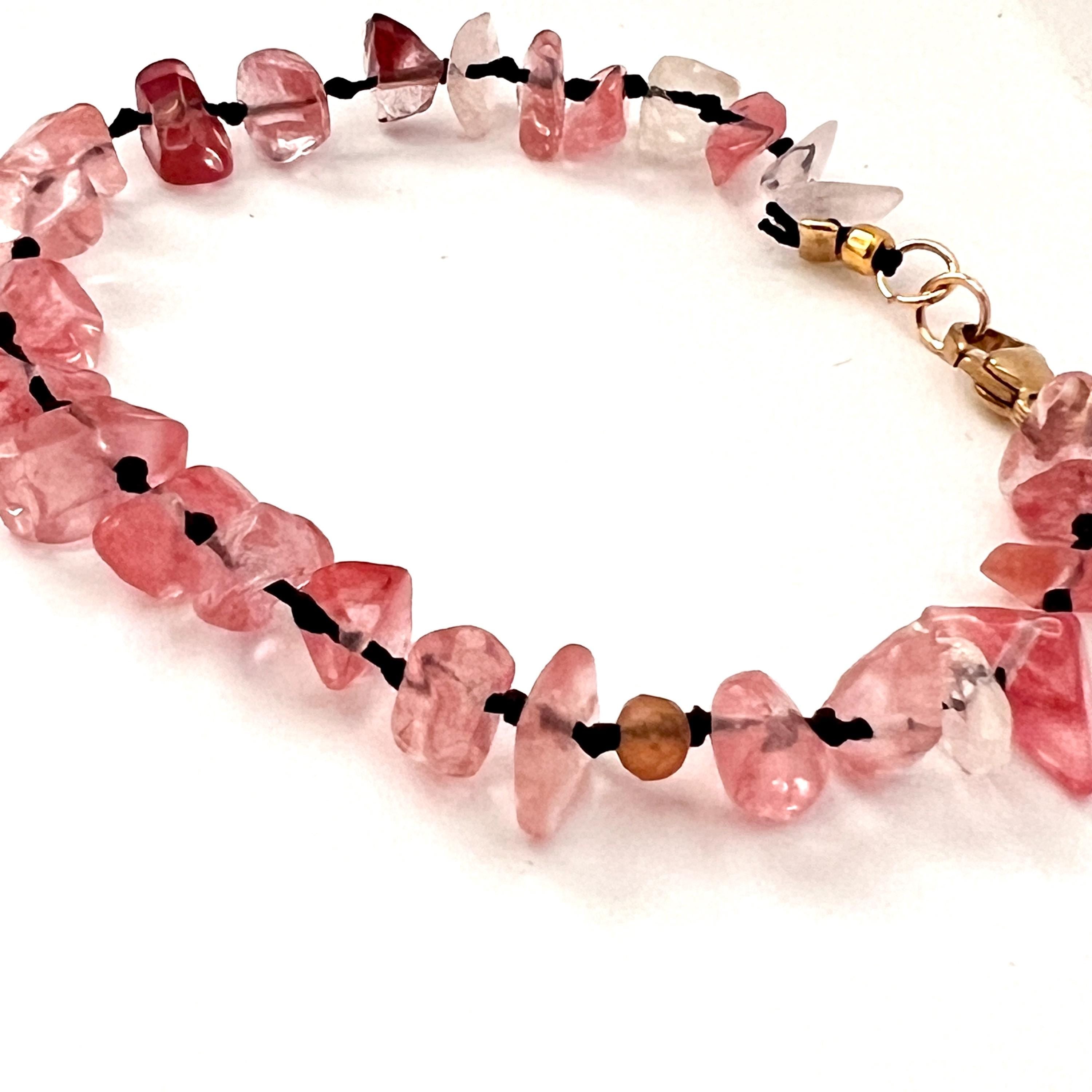 Bracciale con quarzo rosa vintage