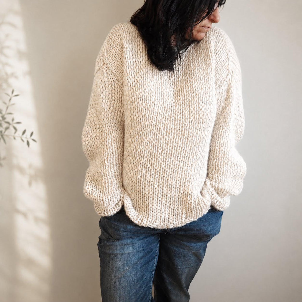 Maglione in lino bianco - Piera