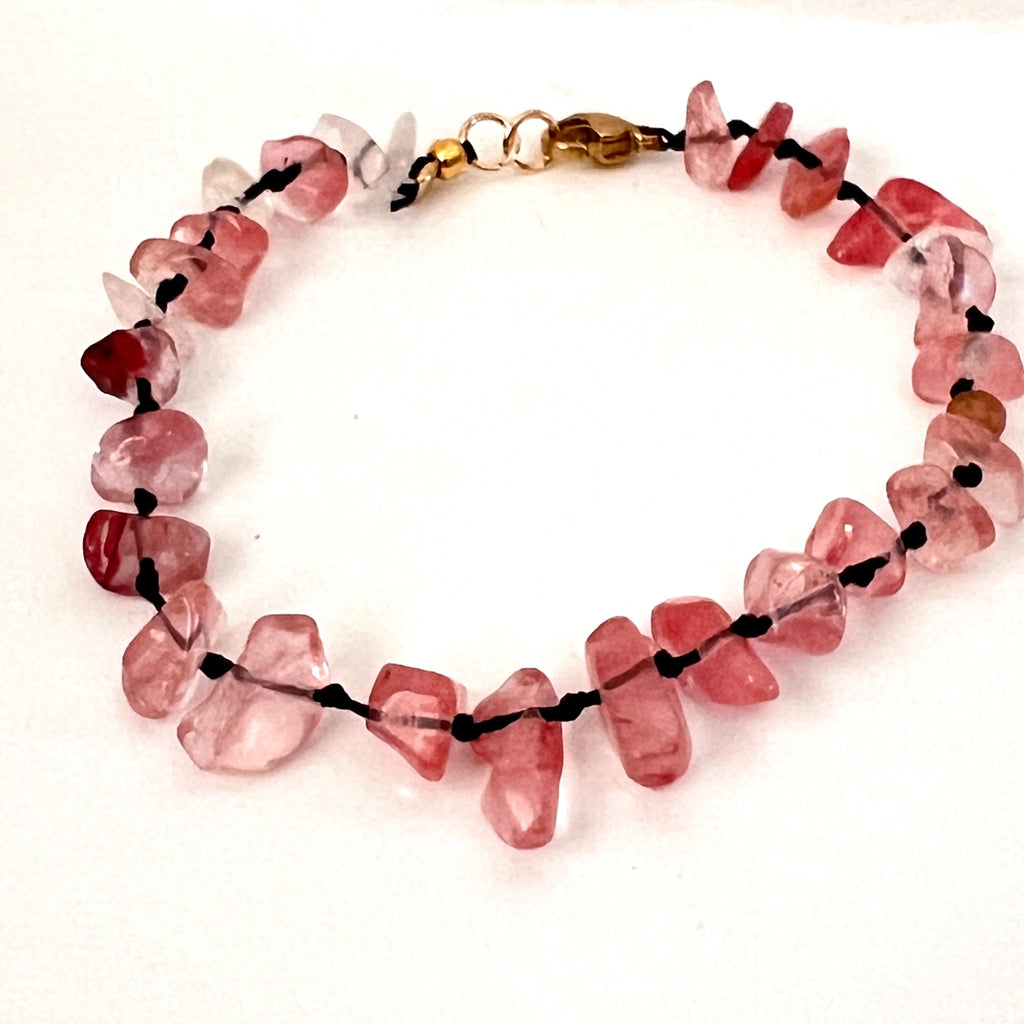 Bracciale con quarzo rosa vintage