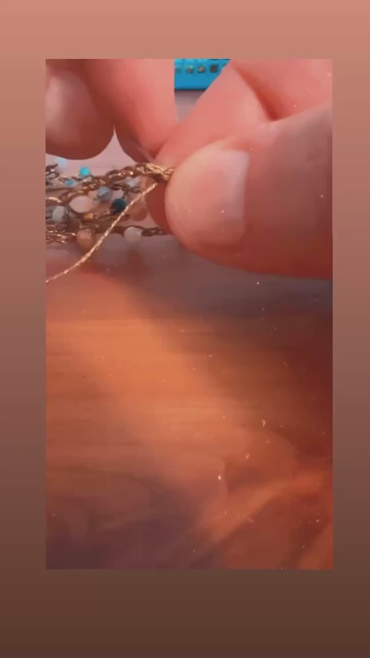 Collana bronzo a uncinetto
